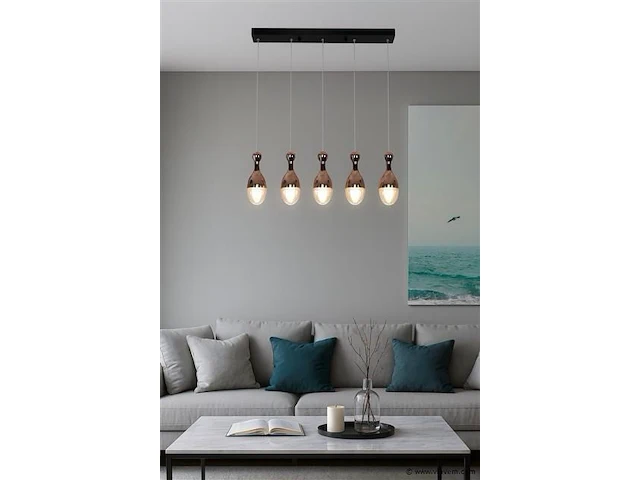 Led hanglamp – b038/5 – 3000k – warm wit – 600 mm – in hoogte verstelbaar – zilver - afbeelding 3 van  4