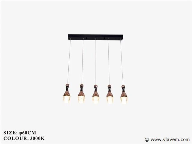 Led hanglamp – b038/5 – 3000k – warm wit – 600 mm – in hoogte verstelbaar – zilver - afbeelding 4 van  4