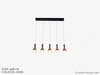 Led hanglamp – b038/5 – 3000k – warm wit – 600 mm – in hoogte verstelbaar – zilver - afbeelding 4 van  4