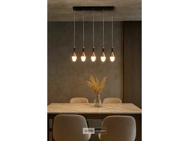Led hanglamp – b038/5 – 3000k – warm wit – 600 mm – in hoogte verstelbaar – zilver - afbeelding 1 van  5