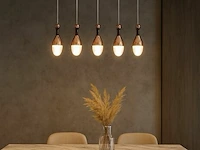 Led hanglamp – b038/5 – 3000k – warm wit – 600 mm – in hoogte verstelbaar – zilver - afbeelding 1 van  5