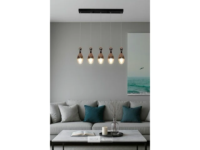 Led hanglamp – b038/5 – 3000k – warm wit – 600 mm – in hoogte verstelbaar – zilver - afbeelding 4 van  5
