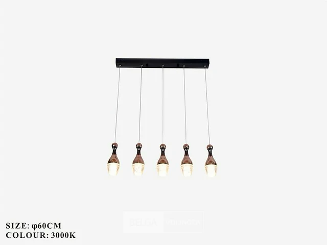 Led hanglamp – b038/5 – 3000k – warm wit – 600 mm – in hoogte verstelbaar – zilver - afbeelding 5 van  5