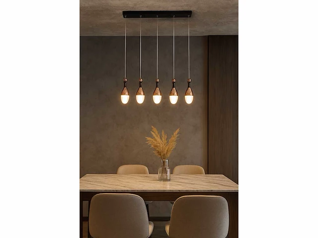 Led hanglamp – b038/5 – 3000k – warm wit – 600 mm – in hoogte verstelbaar – zilver - afbeelding 1 van  4