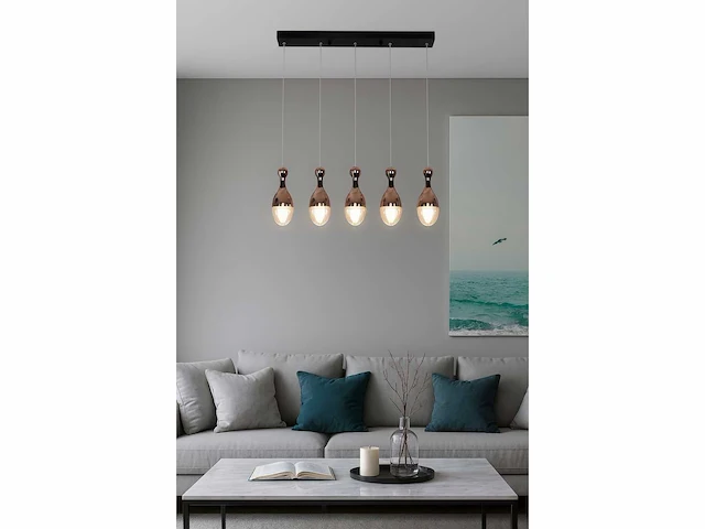 Led hanglamp – b038/5 – 3000k – warm wit – 600 mm – in hoogte verstelbaar – zilver - afbeelding 3 van  4