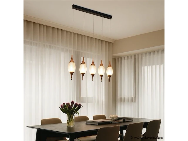 Led hanglamp – b040/5 – 3000k – warm wit – 600 mm – in hoogte verstelbaar – zilver - afbeelding 1 van  4