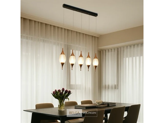 Led hanglamp – b040/5 – 3000k – warm wit – 600 mm – in hoogte verstelbaar – zilver - afbeelding 2 van  5