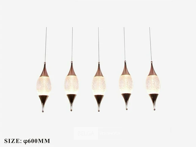 Led hanglamp – b040/5 – 3000k – warm wit – 600 mm – in hoogte verstelbaar – zilver - afbeelding 4 van  5