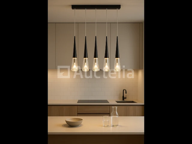 Led hanglamp – b043/5 – 3000k – warm wit – 600 mm – in hoogte verstelbaar – zilver - afbeelding 1 van  4