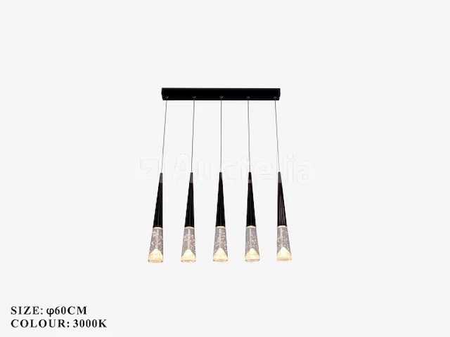 Led hanglamp – b043/5 – 3000k – warm wit – 600 mm – in hoogte verstelbaar – zilver - afbeelding 4 van  4