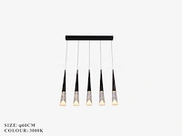 Led hanglamp – b043/5 – 3000k – warm wit – 600 mm – in hoogte verstelbaar – zilver - afbeelding 4 van  4