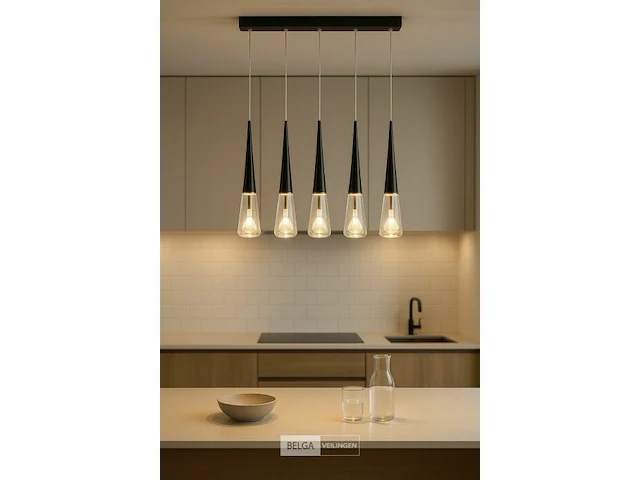 Led hanglamp – b043/5 – 3000k – warm wit – 600 mm – in hoogte verstelbaar – zilver - afbeelding 3 van  5