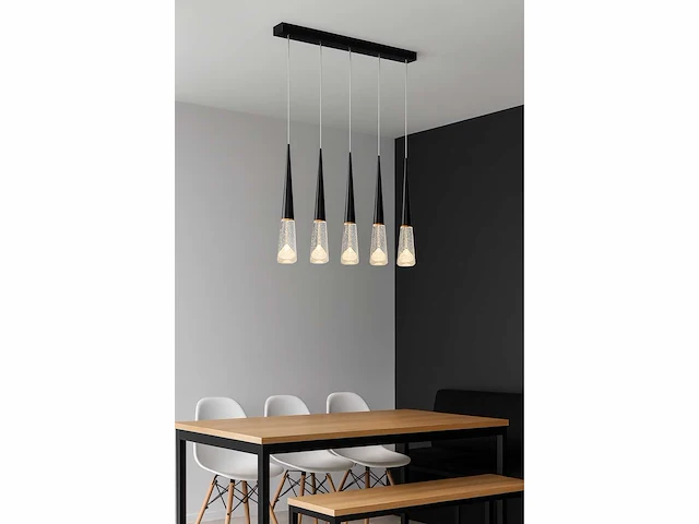 Led hanglamp – b043/5 – 3000k – warm wit – 600 mm – in hoogte verstelbaar – zilver - afbeelding 1 van  4