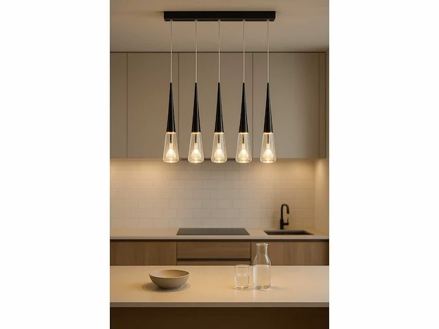 Led hanglamp – b043/5 – 3000k – warm wit – 600 mm – in hoogte verstelbaar – zilver - afbeelding 2 van  4