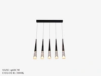Led hanglamp – b043/5 – 3000k – warm wit – 600 mm – in hoogte verstelbaar – zilver - afbeelding 3 van  4