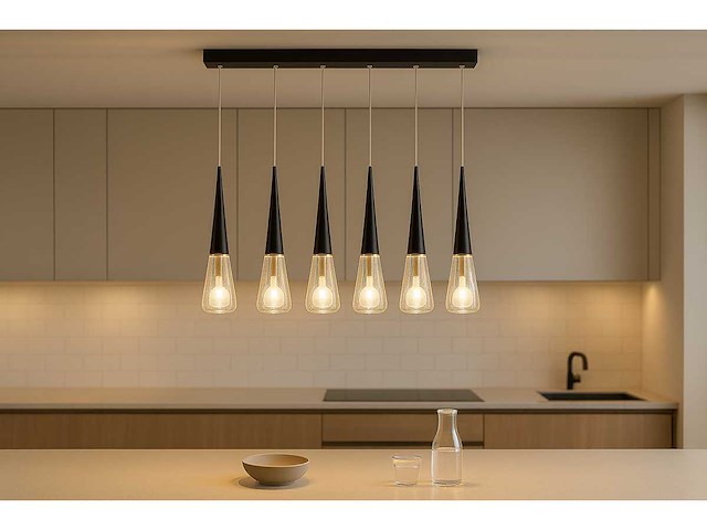 Led hanglamp – b043/5 – 3000k – warm wit – 600 mm – in hoogte verstelbaar – zilver - afbeelding 1 van  4