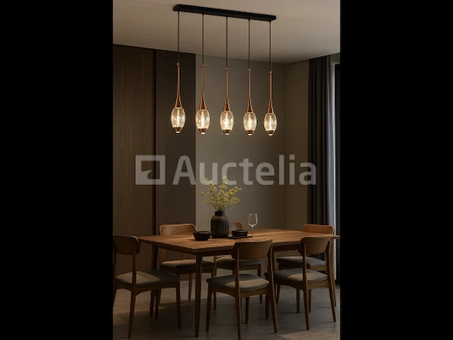 Led hanglamp – b045/5 – 3000k – warm wit – 600 mm – in hoogte verstelbaar – zilver - afbeelding 2 van  3