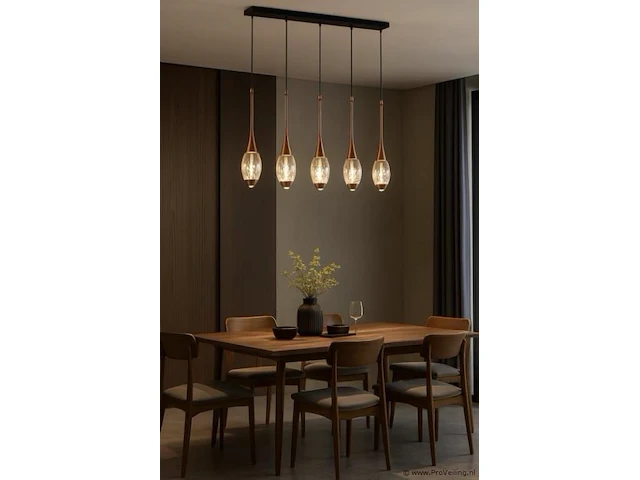 Led hanglamp – b045/5 – 3000k – warm wit – 600 mm – in hoogte verstelbaar – zilver - afbeelding 2 van  3