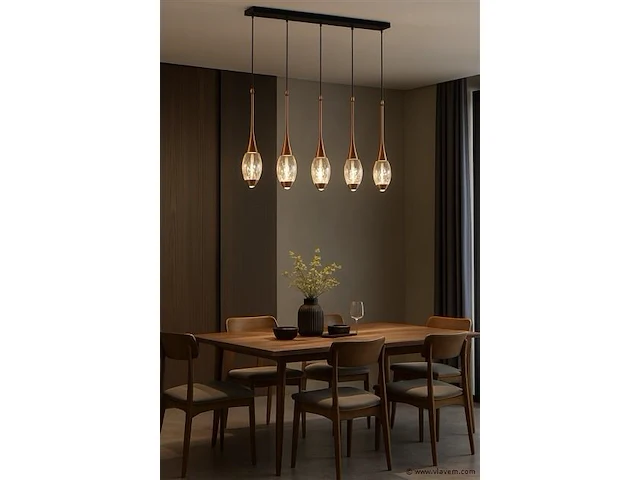 Led hanglamp – b045/5 – 3000k – warm wit – 600 mm – in hoogte verstelbaar – zilver - afbeelding 2 van  3