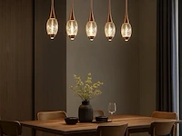 Led hanglamp – b045/5 – 3000k – warm wit – 600 mm – in hoogte verstelbaar – zilver - afbeelding 2 van  3