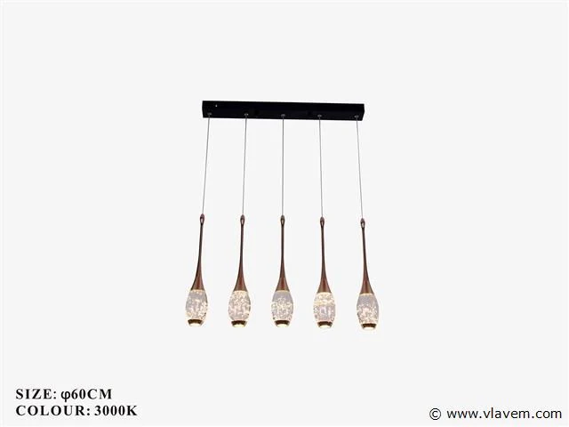 Led hanglamp – b045/5 – 3000k – warm wit – 600 mm – in hoogte verstelbaar – zilver - afbeelding 3 van  3