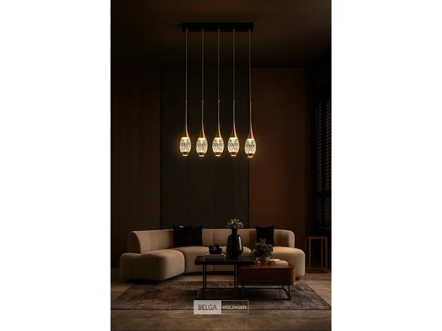 Led hanglamp – b045/5 – 3000k – warm wit – 600 mm – in hoogte verstelbaar – zilver - afbeelding 2 van  4