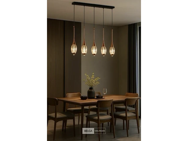 Led hanglamp – b045/5 – 3000k – warm wit – 600 mm – in hoogte verstelbaar – zilver - afbeelding 3 van  4