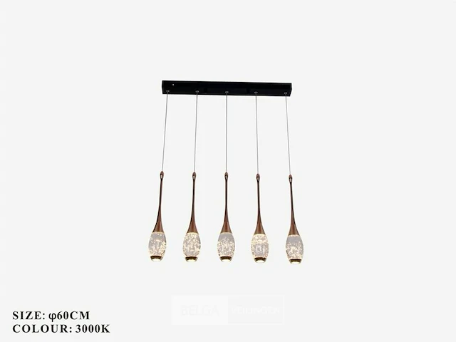 Led hanglamp – b045/5 – 3000k – warm wit – 600 mm – in hoogte verstelbaar – zilver - afbeelding 4 van  4