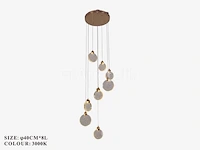 Led hanglamp – b051/8 – 3000k – warm wit – ø400 mm – in hoogte verstelbaar – zilver - afbeelding 1 van  3