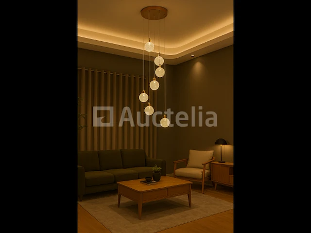 Led hanglamp – b051/8 – 3000k – warm wit – ø400 mm – in hoogte verstelbaar – zilver - afbeelding 2 van  3