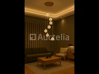 Led hanglamp – b051/8 – 3000k – warm wit – ø400 mm – in hoogte verstelbaar – zilver - afbeelding 2 van  3