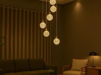 Led hanglamp – b051/8 – 3000k – warm wit – ø400 mm – in hoogte verstelbaar – zilver - afbeelding 1 van  3