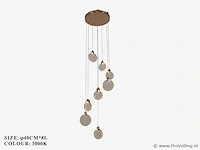 Led hanglamp – b051/8 – 3000k – warm wit – ø400 mm – in hoogte verstelbaar – zilver - afbeelding 2 van  3