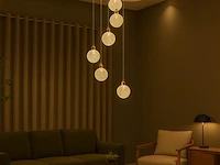 Led hanglamp – b051/8 – 3000k – warm wit – ø400 mm – in hoogte verstelbaar – zilver - afbeelding 1 van  3