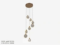 Led hanglamp – b051/8 – 3000k – warm wit – ø400 mm – in hoogte verstelbaar – zilver - afbeelding 3 van  4