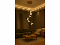 Led hanglamp – b051/8 – 3000k – warm wit – ø400 mm – in hoogte verstelbaar – zilver - afbeelding 1 van  3