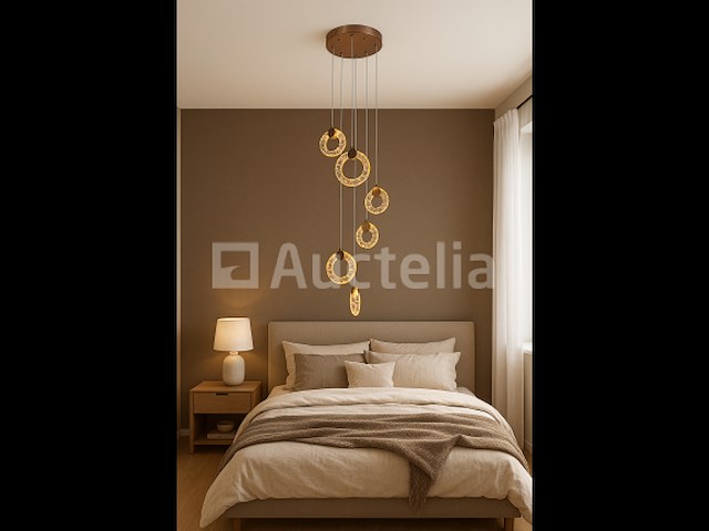 Led hanglamp – b052/6 – 3000k – warm wit – ø350 mm – in hoogte verstelbaar – zilver - afbeelding 2 van  3