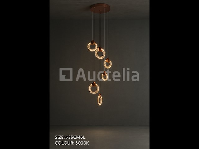 Led hanglamp – b052/6 – 3000k – warm wit – ø350 mm – in hoogte verstelbaar – zilver - afbeelding 3 van  3