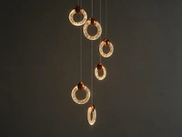 Led hanglamp – b052/6 – 3000k – warm wit – ø350 mm – in hoogte verstelbaar – zilver - afbeelding 2 van  3