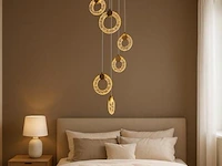 Led hanglamp – b052/6 – 3000k – warm wit – ø350 mm – in hoogte verstelbaar – zilver - afbeelding 3 van  3