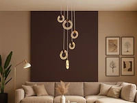 Led hanglamp – b052/6 – 3000k – warm wit – ø350 mm – in hoogte verstelbaar – zilver - afbeelding 1 van  3
