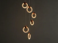 Led hanglamp – b052/6 – 3000k – warm wit – ø350 mm – in hoogte verstelbaar – zilver - afbeelding 2 van  3