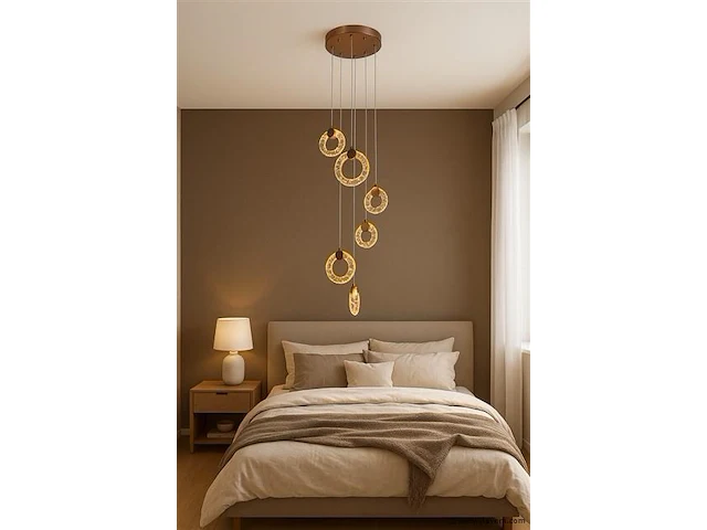 Led hanglamp – b052/6 – 3000k – warm wit – ø350 mm – in hoogte verstelbaar – zilver - afbeelding 3 van  3