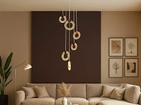 Led hanglamp – b052/6 – 3000k – warm wit – ø350 mm – in hoogte verstelbaar – zilver - afbeelding 1 van  4