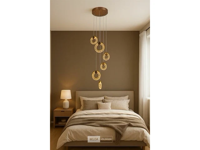 Led hanglamp – b052/6 – 3000k – warm wit – ø350 mm – in hoogte verstelbaar – zilver - afbeelding 4 van  4