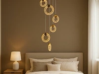 Led hanglamp – b052/6 – 3000k – warm wit – ø350 mm – in hoogte verstelbaar – zilver - afbeelding 4 van  4
