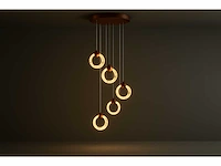 Led hanglamp – b052/6 – 3000k – warm wit – ø350 mm – in hoogte verstelbaar – zilver - afbeelding 1 van  3