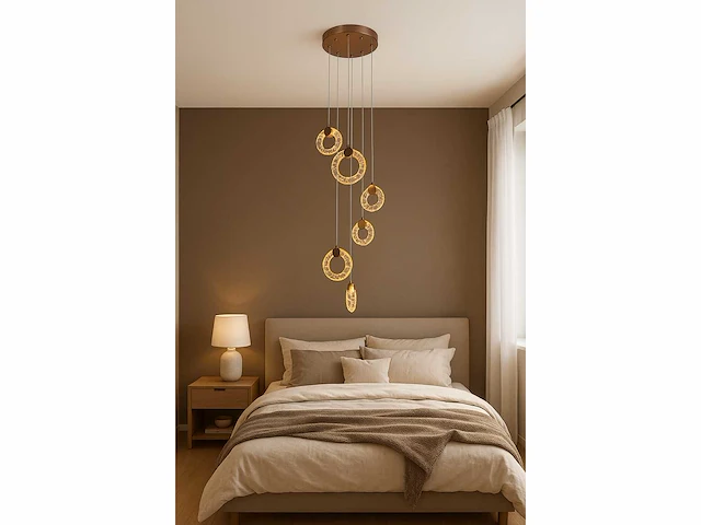 Led hanglamp – b052/6 – 3000k – warm wit – ø350 mm – in hoogte verstelbaar – zilver - afbeelding 3 van  3