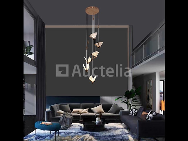 Led hanglamp – b053/6 – 3000k – warm wit – ø350 mm – in hoogte verstelbaar – zilver - afbeelding 2 van  3