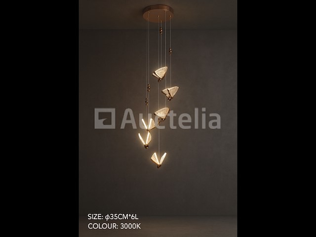 Led hanglamp – b053/6 – 3000k – warm wit – ø350 mm – in hoogte verstelbaar – zilver - afbeelding 3 van  3